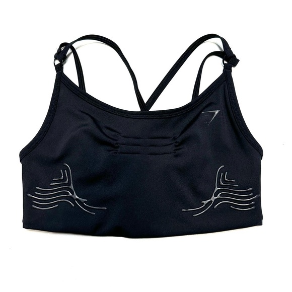 Gymshark Exo Ultra Sports Bra Black Strappy Sz XS Unlined - Picture 1 of 7